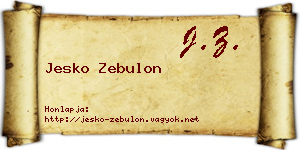 Jesko Zebulon névjegykártya